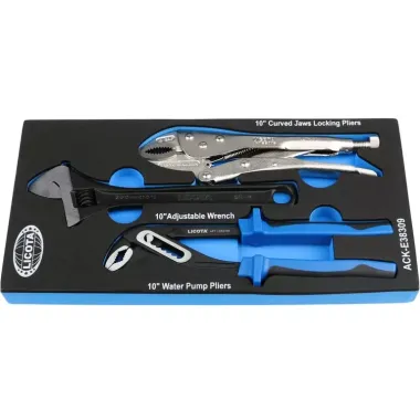 Набор ручные тиски, переставные клещи, разводной ключ EVA Licota ACK-E38309