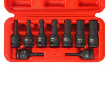 НАБОР БИТ-ГОЛОВОК 3/8" HEX H3-14ММХ52ММ УДАРНЫХ 9 ПРЕДМЕТОВ В КЕЙСЕ JTC-J309H #2