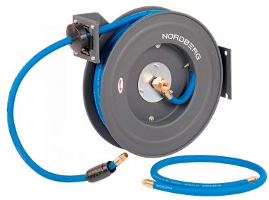 Шланг воздушный на стальной катушке, гибридный ПВХ Ø 12х18 мм, 15 м HR1215RPVC