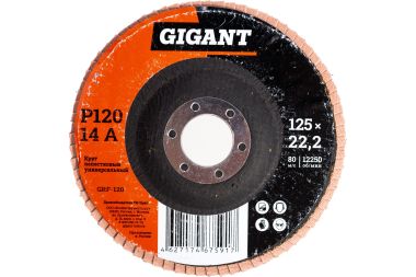 Круг лепестковый торцевой (125x22.2 мм; P120) Gigant GRF-120