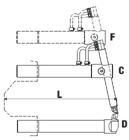 Верхнее изогнутое плечо 408мм (тип F) с длинным электродом для клещей Tecna 4761