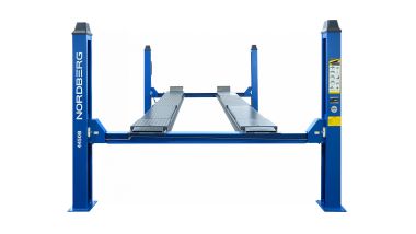 Подъемник четырехстоечный 5 т, с ручной траверсой 2 т N423, для сход-развала, мех. снятие, синий Артикул: 4450_MB(M2) #2