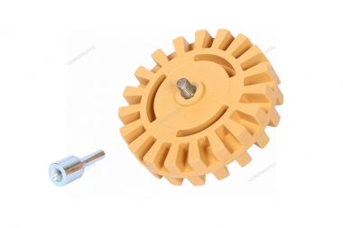 Диск зачистной резиновый 100 мм ребристый для удаления скотча и остатков клея с адаптером DR102