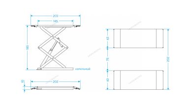 Подъемник ножничный низкопрофильный 3 т, 380 В N631L-3G_380 #3