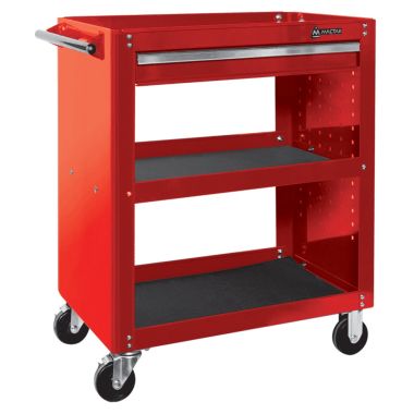 Тележка инструментальная открытая, 3 полки и ящик, красная МАСТАК 520-01580R #2