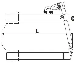 Верхнее изогнутое плечо 255мм (тип C) с коротким электродом для клещей Tecna 4751