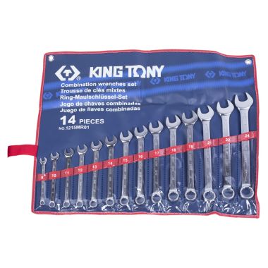 НАБОР КОМБИНИРОВАННЫХ КЛЮЧЕЙ, 8-24 ММ, 14 ПРЕДМЕТОВ KING TONY 1215MR01 #1