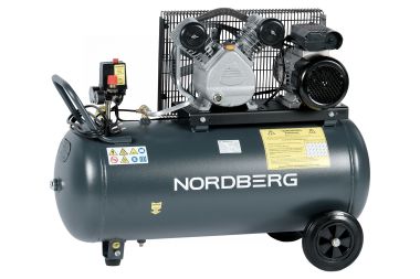 Компрессор поршневой с ременной передачей 220 В, ресивер 100 л, 360 л/мин NCP100/360A #3