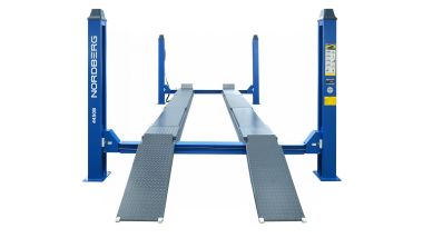 Подъемник четырехстоечный 5 т, с ручной траверсой 2 т N423, для сход-развала, мех. снятие, синий 4450_MB(M) #3