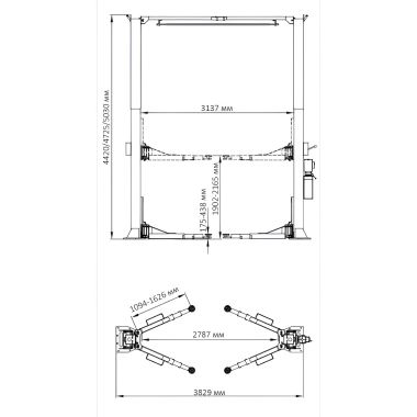 A268CHM (PEAK 215CH) Подъемник двухстоечный 6.8 т. прямой привод (Серый) #2