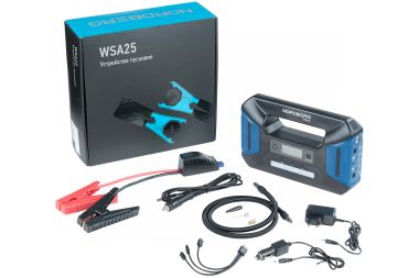 Пусковое портативное устройство 5/12/15 В с компрессором, 25 А·ч WSA25