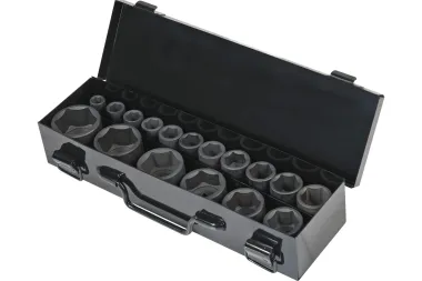 Набор головок ударных 1/2"DR, 38 мм, 17 предметов, 10-36 мм, металлический кейс Airline ATAS061