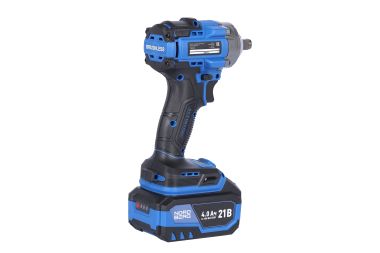 Гайковерт аккумуляторный, 1/2", 21 В, 500 Нм, 2 аккумулятора 4 A и зарядное устройство, в кейсе NE802K #12