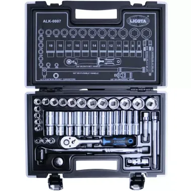 Набор торцевых головок 3/8" 6-ти гранных super lock 37 пр., 6-24 мм Licota ALK-0007 #2