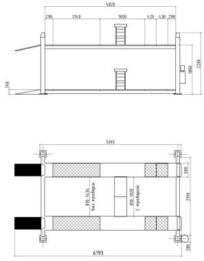 Подъемник автомобильный четырехстоечный F4D-4 г/п 4т,эл/гидр. с траверсой #3