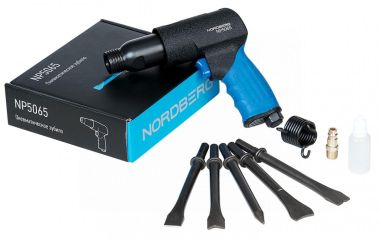 Пневмозубило 190 мм с комплектом насадок NP5065