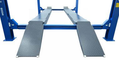 Подъемник четырехстоечный 5 т, с ручной траверсой 2 т N423, для сход-развала, мех. снятие, синий 4450_MB(M) #9