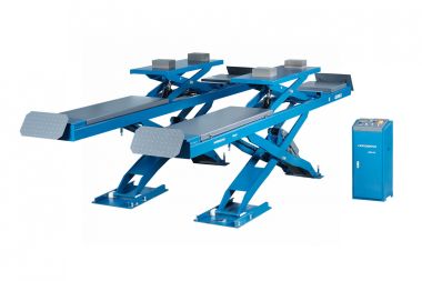 Подъемник ножничный для сход-развала 4,5 т, 380 В, 2 уровня, аварийное опускание, синий N635-4,5B_380_H