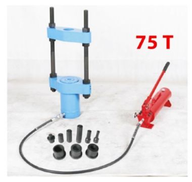 Выпресовщик Forsage шкворней гидравлический 75т(ход поршня-125мм,Ø шкворня-80мм,max ширина балки-187мм, масло 2.2л, t-10°+50°C) F-R1339