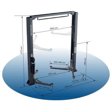 OPT-5W (380V) Подъемник двухстоечный с верхней синхронизацией 4 тонны, одност. разбл., 380В #5