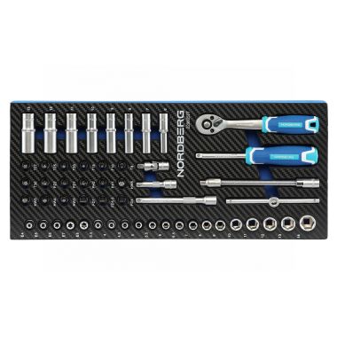 Набор головок с трещоткой в ложементе, 1/4", 53 предмета 2296053T