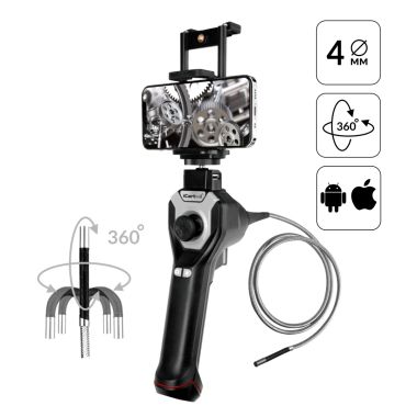 Видеоэндоскоп управляемый USB, 1Мп, 1280х720, 1м, 4мм зонд, всесторонняя артикуляция iCartool IC-V104AW