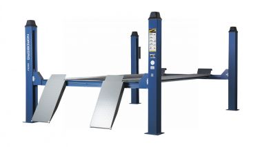 Подъемник четырехстоечный 4.5 т, слесарный, без траверсы, 380 В, синий 4445J_MB