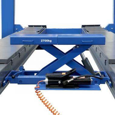 Подъемник четырехстоечный 5.5 т, с пневмогидравлической траверсой 2.7 т, для сход-развала, 380 В, синий 4455JAB #7