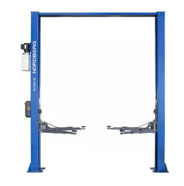 Подъемник двухстоечный 4 т, верхняя синхронизация, с электростопорами, H=3,6 м, 380 В, синий N4120HE-4B_3+2_380