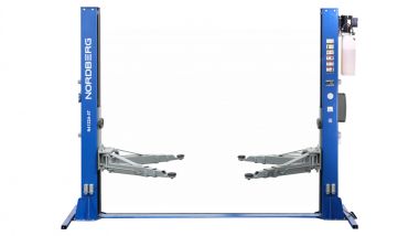 Подъемник двухстоечный 5 т, нижняя синхронизация, с электростопорами, 380 В, синий N4122AE-5B_380