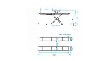 Подъемник ножничный для сход-развала 5,5 т, 380 В, 2 уровня, синий NORDBERG N635-5,5B_380_H #3