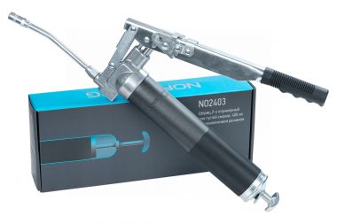 Шприц двухплунжерный для густой смазки, с переключением плунжеров, 400 мл NO2403