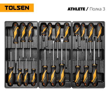Набор инструментов 189 предметов, "ATHLETE", в черной тележке TOLSEN TT85412 #4