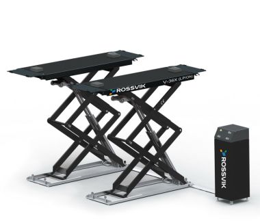 АВТОПОДЪЕМНИК НОЖНИЧНЫЙ ROSSVIK PRO V-36X (LP/ON) НАПОЛЬНЫЙ Г/П 3.6Т, 380В RAL7040 ЦВЕТ СЕРЫЙ