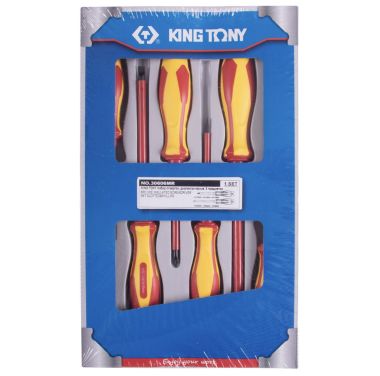 НАБОР ОТВЕРТОК, ДИЭЛЕКТРИЧЕСКИЕ, 6 ПРЕДМЕТОВ KING TONY 30606MR