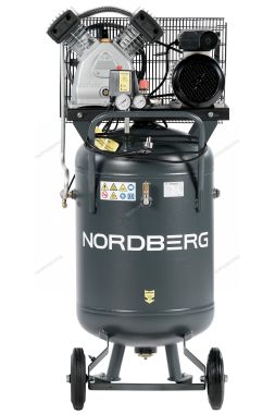 Поршневой компрессор вертикальный с ременной передачей 220В, ресив. 100л, 420л/мин NORDBERG NCPV100/420A #2
