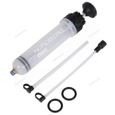 Шприц для заливки масла пластиковый с комплектом насадок, 200 мл NO1520