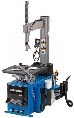 Станок шиномонтажный полуавтомат, двухскоростной, стол с накладками, взрывная накачка, 380 В, синий 4639B 380