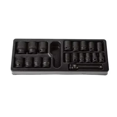 Набор ударных головок 1/2" 10-32 мм и удл. 19 пр. в ложементе Licota ACK-384022 #1