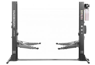 Подъемник двухстоечный 5 т, нижняя синхронизация, с электростопорами, 380 В, серый N4122AE-5G_380