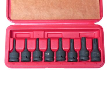НАБОР ГОЛОВОК ТОРЦЕВЫХ 1/2" TORX (Т25-Т60) УДАРНЫХ L=60ММ 9 ПРЕДМЕТОВ В КЕЙСЕ JTC-J408T #2