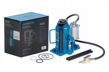 Домкрат бутылочный пневмогидравлический, 20 т N3320L #1