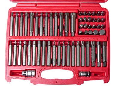 Набор бит 1/2" 3/8" HEX, TORX, SPLINE, RIBE 6-ти гранных 2 держателя 58 предметов в кейсе JTC-3509 #2