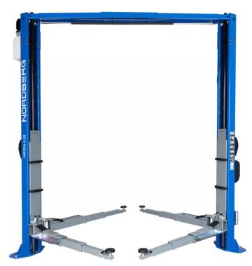 Подъемник двухстоечный 4,5 т, верхняя синхронизация, 380 В, синий N4125H-4,5B