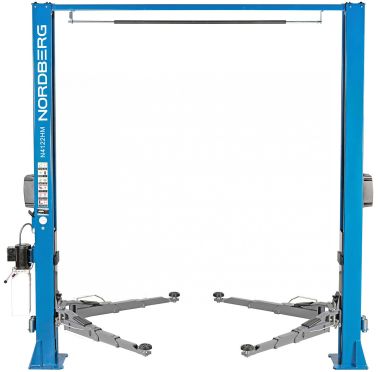 Подъемник двухстоечный 4 т, верхняя синхронизация, снятие со стопоров с одной колонны, 380 В, синий N4122HM-4B