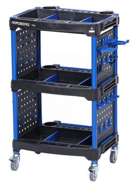 Тележка инструментальная, 3 пластиковые полки, синяя T32B