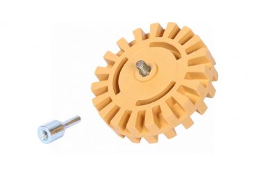 Диск зачистной резиновый 100 мм ребристый для удаления скотча и остатков клея с адаптером DR102