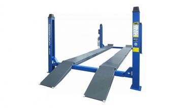 Подъемник четырехстоечный 5 т, без траверсы, для сход-развала, электростопоры, синий 4450J_EB