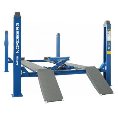 Подъемник четырехстоечный 4.5 т, c ручной траверсой 2 т N423, синий 4445J_MB(M)