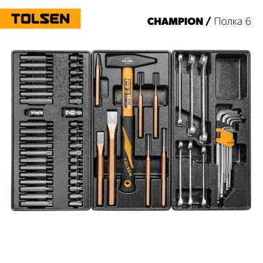 Набор инструментов "CHAMPION" в черной тележке, 239 предметов TOLSEN TT85416 #7